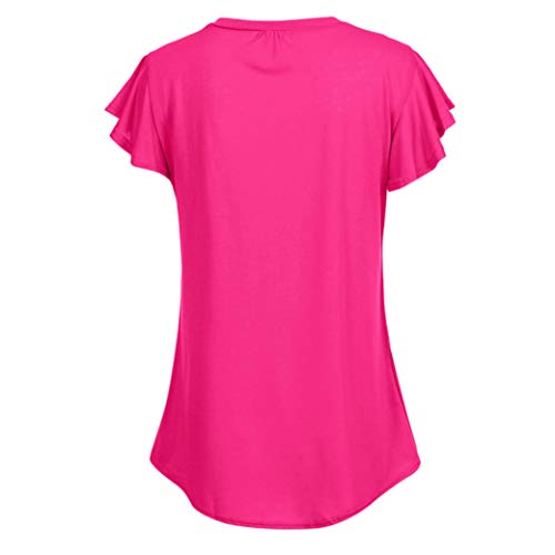 Blusas Fruncidas con Pliegues De Las Mujeres Blusa De Verano SóLido Fila O Cuello Manga Corta Irregular Casual CóModo Camisa De Estilo Largo Tops
