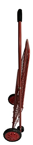 Bo Time - Carro de la Compra (Metal, 4 Ruedas, Plegable, Capacidad de 43 l, Color Rojo, 4 Ruedas, sin Bolsa