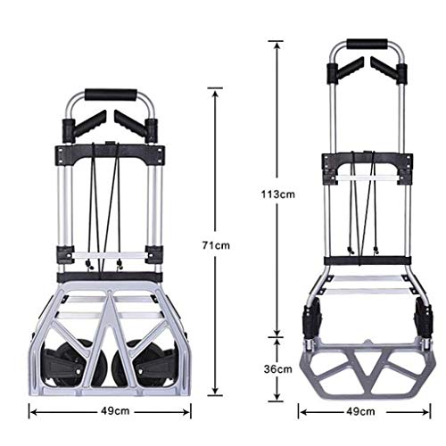 BOC De peso ligero resistente y ligero de aluminio material de la aleación de ruedas de la carretilla, carro del equipaje plegable doble asa de trolley - Teniendo 120Kg