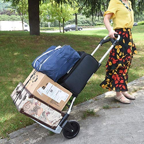 BOC De peso ligero resistente y ligero de aluminio material de la aleación de ruedas de la carretilla, carro del equipaje plegable doble asa de trolley - Teniendo 120Kg