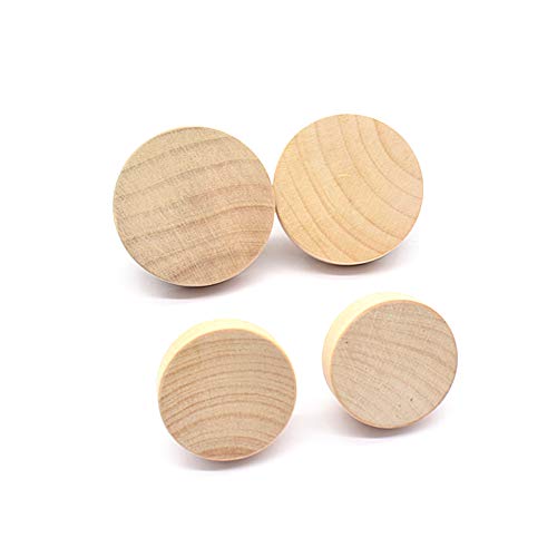 Bocotoer - Pomos Redondos de Madera para Puertas de armarios, 40 mm x 25 mm, 20 Unidades