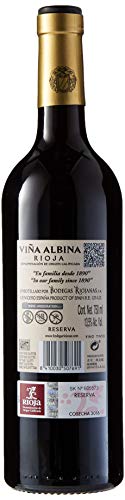 Bodegas Riojanas - Vino viña albina reserva, 13.5º, Cosecha 2016, Pack de 1 x 75cl