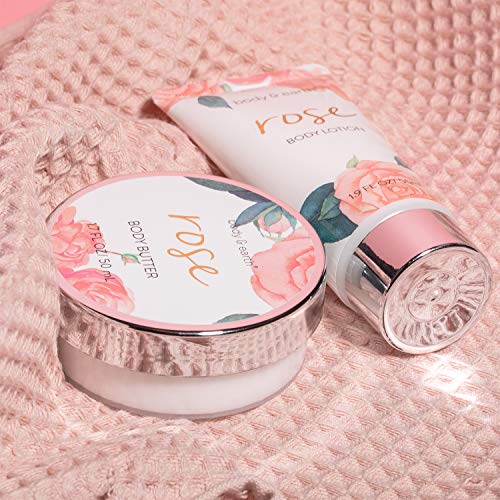 Body & Earth Set de Regalo de Baño para Mujer - Set de Baño y Ducha con 6 Piezas, Incluye Gel de Ducha, Manteca Corporal, Crema de Manos, Loción Corporal, Regalo Perfecto para Mujer para Spa Relajante