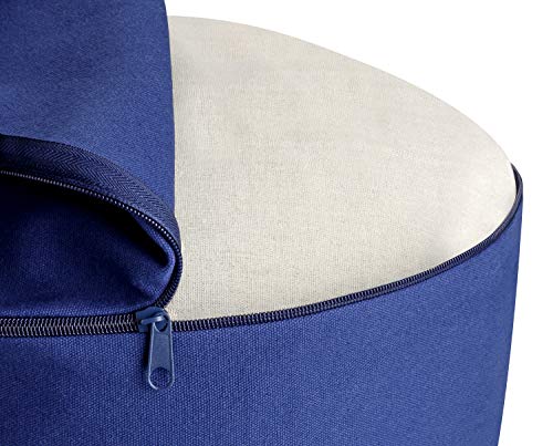 BODYMATE Cojín de Yoga Redondo | 31 cm diámetro 13 cm Alto | Relleno de cáscaras de Trigo sarraceno | Funda extragruesa y Lavable en Lavadora de algodón 100% | Cojín de meditación | Cojín de Asiento