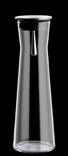 Bohemia Botella garrafa indis 1,10 L con tapón y péndulo de Acero, 10.2x10.2x30.5 cm