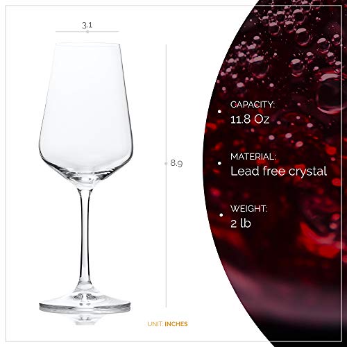 Bohemia Cristal Sandra - Copa de vino (6 unidades, en caja de regalo), capacidad de 350 mililitro, talla única