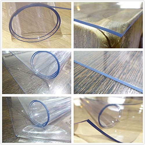 Bohrfux - Lámina de mesa de 90 cm x 200 cm + mantel de tolerancia de 2 mm, lámina protectora de mesa, lámina transparente de PVC