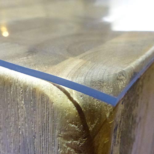 Bohrfux - Lámina de mesa de 90 cm x 200 cm + mantel de tolerancia de 2 mm, lámina protectora de mesa, lámina transparente de PVC