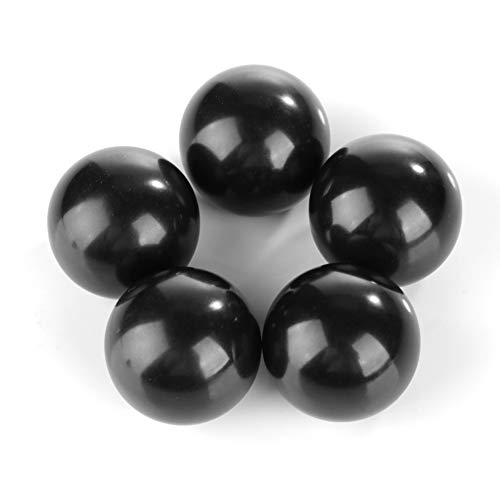 Bola de Baquelita de 5 Piezas, Perilla de Palanca de Baquelita de Bola Redonda Negra M8 * 32 Reemplazo de Máquina Herramienta (Tuerca de Cobre Incrustada)