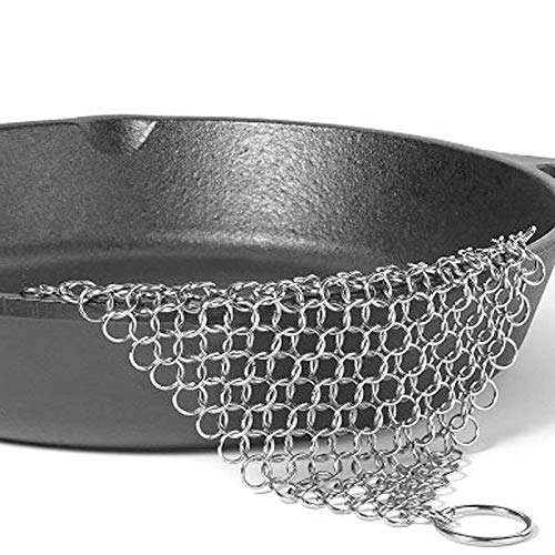 BOLANA Depurador Limpiador de Hierro Fundido de Acero Inoxidable para Todo Tipo de sartenes Planchas Sartenes