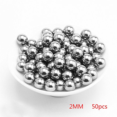 Bolas de acero inoxidable de precisión de 2 mm, 3 mm, 4 mm, 5 mm, 6 mm, 50 unidades, color 2mm, tamaño 200pcs, 0.02, 12.60 x 3.94 x 3.15inches
