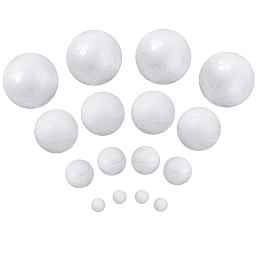 Bolas de Espuma Bolas Blancas de Manualidad de Decoración para Navidad y Proyectos Domésticos de Escuela, 4 Tamaños, 56 Piezas