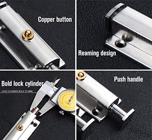 Bolatus - Juego de 2 tornillos para puerta, 84 mm, cierre de puerta de seguridad, cierre automático, duradero, acero inoxidable, con tornillos, para todo tipo de puertas interiores (S 84 mm)