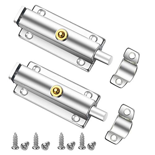 Bolatus - Juego de 2 tornillos para puerta, 84 mm, cierre de puerta de seguridad, cierre automático, duradero, acero inoxidable, con tornillos, para todo tipo de puertas interiores (S 84 mm)