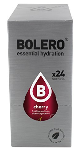Bolero Bebida Instantánea sin Azúcar, Sabor Cereza - Paquete de 24 x 9 gr - Total: 216 gr
