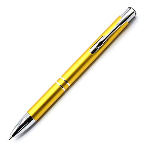 Bolígrafo Signature Elegance amarillo aluminio anodizado [10 unidades] Grosor de trazo: M aprox. 0,6 mm | tinta: azul | HEAVYTOOL®
