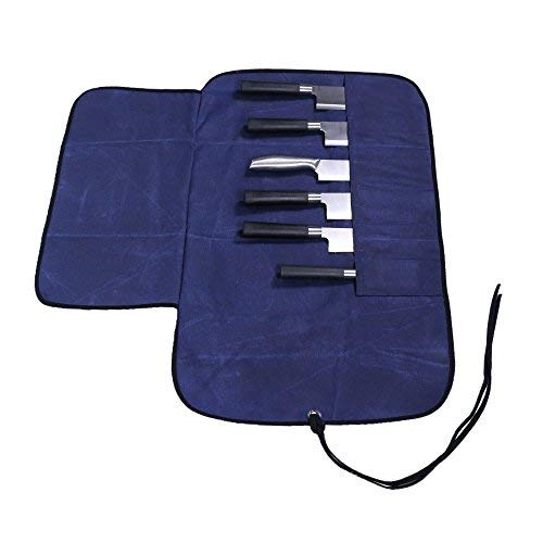 Bolsa de almacenamiento con 6 bolsillos de cincel para chefs, con correa de lona (HGJ03-M)