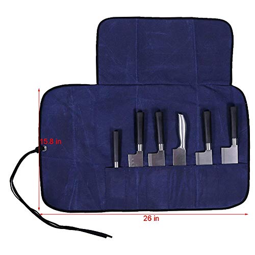 Bolsa de almacenamiento con 6 bolsillos de cincel para chefs, con correa de lona (HGJ03-M)