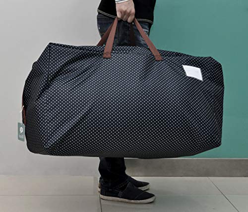Bolsa de almacenamiento impermeable con asas resistentes, perfecta como bolsa de viaje, bolsa de transporte para la universidad, para camping, Navidad, festivales, lavable (65 x 42 x 35 cm), color azul
