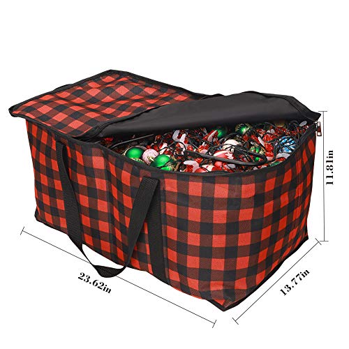 Bolsa de almacenamiento para decoración de árbol de Navidad, decoración de festivales,papel de regalo, caja de bolas ornamentales, bolsas de almacenamiento con divisores de cartón