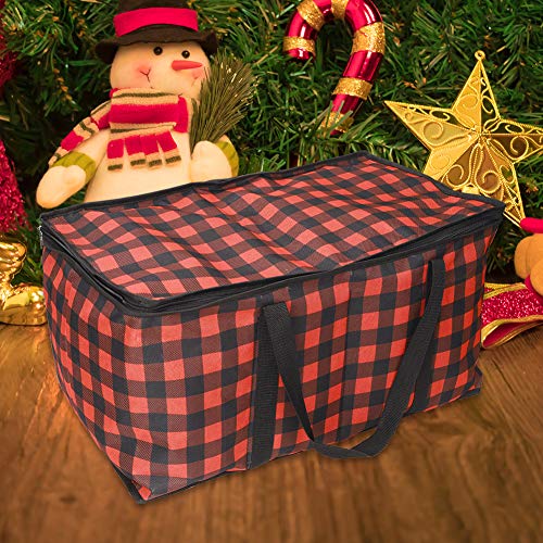 Bolsa de almacenamiento para decoración de árbol de Navidad, decoración de festivales,papel de regalo, caja de bolas ornamentales, bolsas de almacenamiento con divisores de cartón