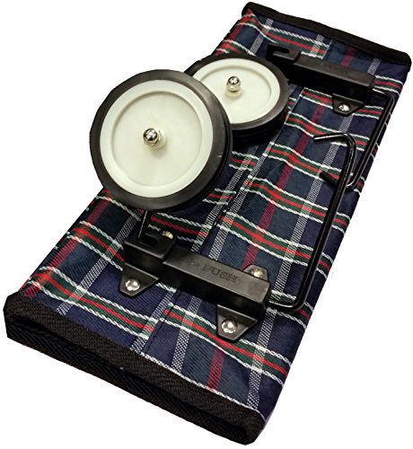 Bolsa de compras ligera plegable con ruedas con bolsillo frontal y cierre de cremallera. Bolsa plegable para carrito (cuadros marinos).