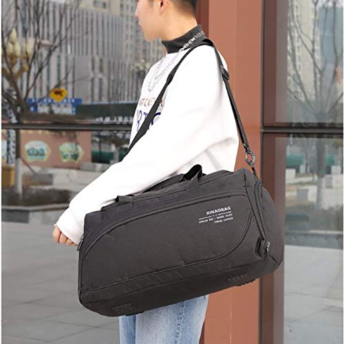 Bolsa De Gimnasio Seca Y HúMeda Separada VersióN Coreana Masculina Bolso De Viaje De Ocio Al Aire Libre De Gran Capacidad Salvaje Black