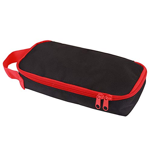 Bolsa de herramientas con asa para lápiz, destornillador, llave inglesa, bolsa de herramientas duradera, estuche portátil para lápices, color negro