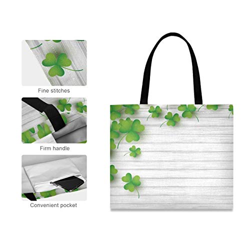 Bolsa de lona Trébol Hojas Bolsa de tela reutilizable Bolsa de comestibles Bolsas de hombro