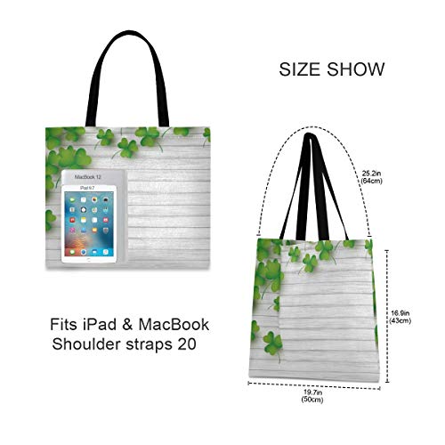 Bolsa de lona Trébol Hojas Bolsa de tela reutilizable Bolsa de comestibles Bolsas de hombro