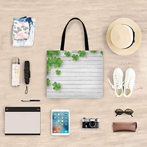 Bolsa de lona Trébol Hojas Bolsa de tela reutilizable Bolsa de comestibles Bolsas de hombro