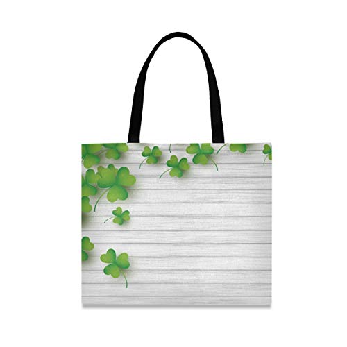 Bolsa de lona Trébol Hojas Bolsa de tela reutilizable Bolsa de comestibles Bolsas de hombro