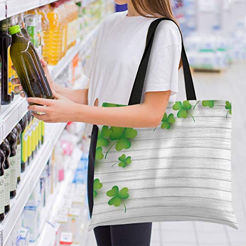Bolsa de lona Trébol Hojas Bolsa de tela reutilizable Bolsa de comestibles Bolsas de hombro