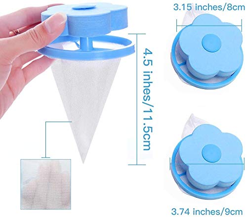 Bolsa de Malla de Pelusa Flotante para Lavadora, Washing Machine Removedor de Cabello- Bolsa de Red de Filtro Bola Anti -Lavadora del Pelo-Floating Dust Hair Filter-Washing Machine Lint Filter Bag