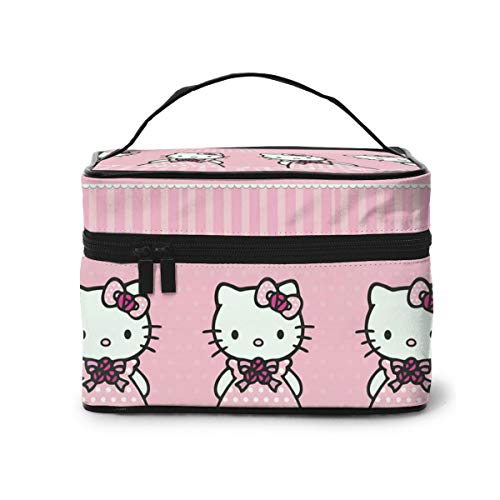 Bolsa de maquillaje, diseño de princesa Hello Kitty, bolsa de cosméticos portátil de viaje, bolsa grande de malla, organizador de brochas de maquillaje, bolsa de aseo para mujeres y niñas