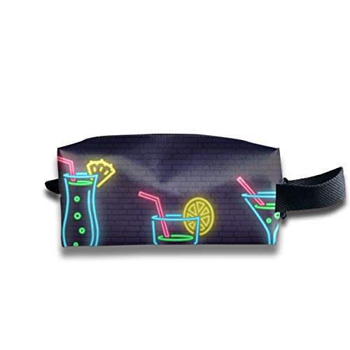 Bolsa de maquillaje divertida Hermosa copa de cóctel Bonita Bolsa de maquillaje para niña adolescente Bolsa de cosméticos cuadrada Gran capacidad con cremallera para mujeres y niñas Uso diario, viaje