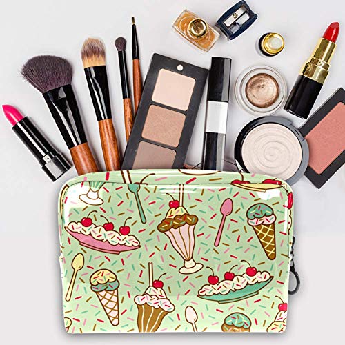 Bolsa de maquillaje portátil con cremallera bolsa de aseo de viaje para mujeres práctico almacenamiento cosmético bolsa de helado postres