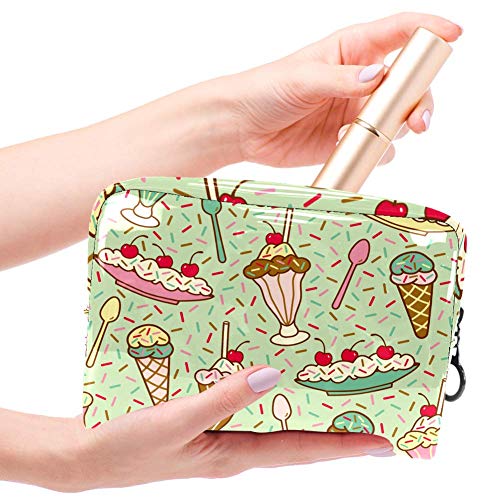 Bolsa de maquillaje portátil con cremallera bolsa de aseo de viaje para mujeres práctico almacenamiento cosmético bolsa de helado postres