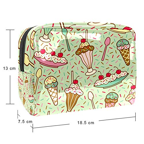 Bolsa de maquillaje portátil con cremallera bolsa de aseo de viaje para mujeres práctico almacenamiento cosmético bolsa de helado postres