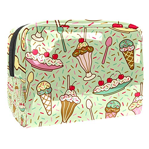 Bolsa de maquillaje portátil con cremallera bolsa de aseo de viaje para mujeres práctico almacenamiento cosmético bolsa de helado postres