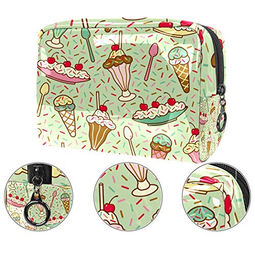 Bolsa de maquillaje portátil con cremallera bolsa de aseo de viaje para mujeres práctico almacenamiento cosmético bolsa de helado postres
