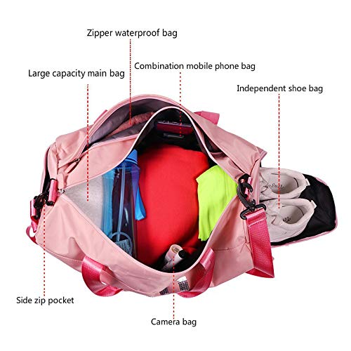 Bolsa De NatacióN Seca Y HúMeda Separada A Prueba De Agua con Bolsa De Almacenamiento De Entrenamiento De PosicióN De Calzado Bolsa De Gimnasio para Deportes De Yoga 46 * 22 * 24 Pink