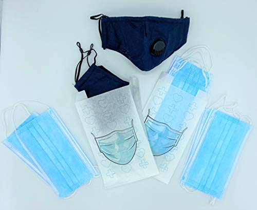 BOLSA DE PAPEL PORTA MASCARILLAS PARA GUARDAR DE FORMA HIGIENICA Y SEGURA LAS MASCARILLAS CAJA 1000 UND 20 PACK DE 50 UND