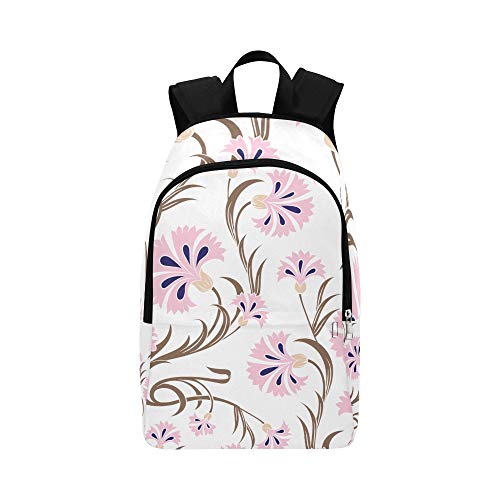Bolsa de Senderismo para Hombres Regalo de Clavel Flor Rosa Resistente al Agua Duradera Mujeres clásicas Bolsa de Hombro Casual Mochila de cercanías Mujeres Crossbody Bolsas para niñas unive