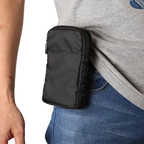 Bolsa de Teléfono Celular, Bolsas de Telefono con Clip de Cinturón, 6.4" Bolsa de Hombro Portátil Nylon Deporte Bolsos de Mano Celular Riñoneras Bandolera Bolsa para Outdoor Camping Senderismo Viaje