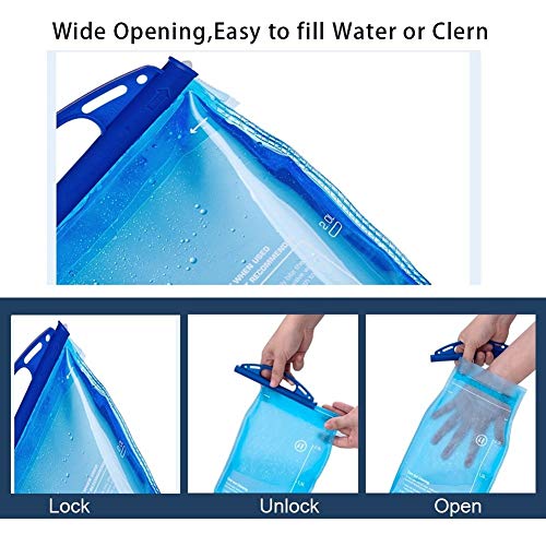 Bolsa Hidratacion La bolsa de 1 litro de agua 1.5L 2L 3L vejiga del agua de hidratación del depósito de contenedores Paquete bolsa de almacenamiento BPA libre que funciona Hidratación chaleco Mochila