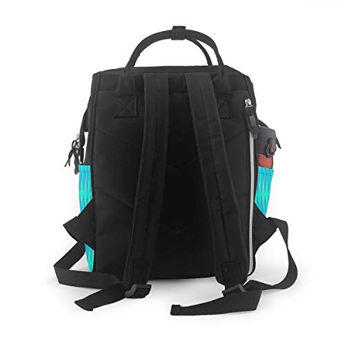 Bolsa para Cambiar Al Bebé Bolsa para Cambiar Pañales Mochila Gran Capacidad Impermeable Mochila para El Cuidado Del Bebé Hojas de arte de línea vertical entrelazadas