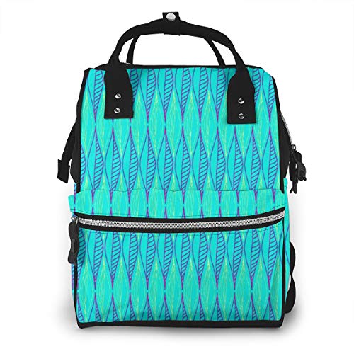 Bolsa para Cambiar Al Bebé Bolsa para Cambiar Pañales Mochila Gran Capacidad Impermeable Mochila para El Cuidado Del Bebé Hojas de arte de línea vertical entrelazadas