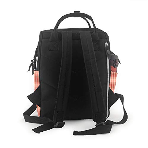 Bolsa para Cambiar Al Bebé Bolsa para Cambiar Pañales Mochila Gran Capacidad Impermeable Mochila para El Cuidado Del Bebé Pequeños puntos verticales rosados ​​rojos