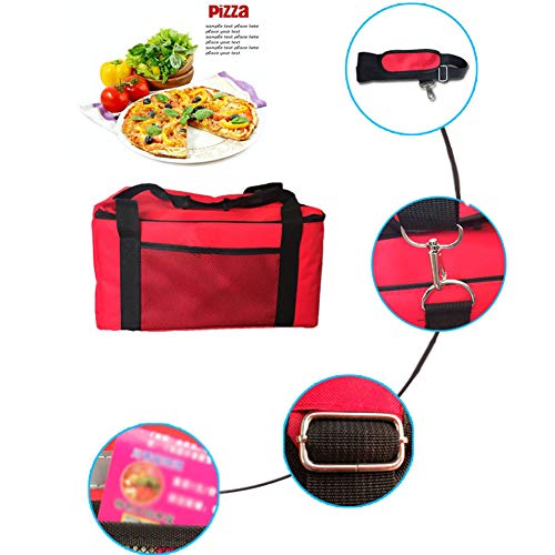 Bolsa para llevar pizzas, de 40,6 cm, extra grande, bolsa con aislamiento para entrega de comida a domicilio Tamaño libre rosso